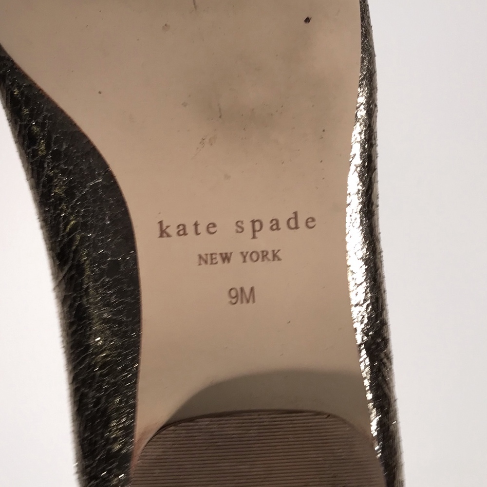 Kate Spade Gold Peep Toe Flats Women 9 M_8